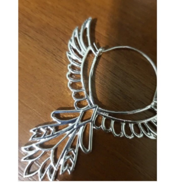 2 Left! Phoenix Rising Angel Wings Silver Earrings - Picture 6 of 7